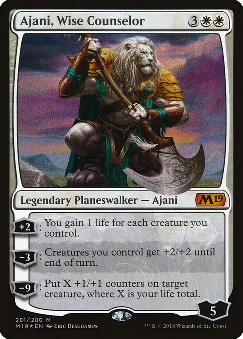Ajani, Wise Counselor (281) (Foil) - Core Set 2019