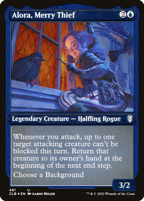 Alora, Merry Thief (481) (Etched) - Commander Legends: Battle for Baldur's Gate