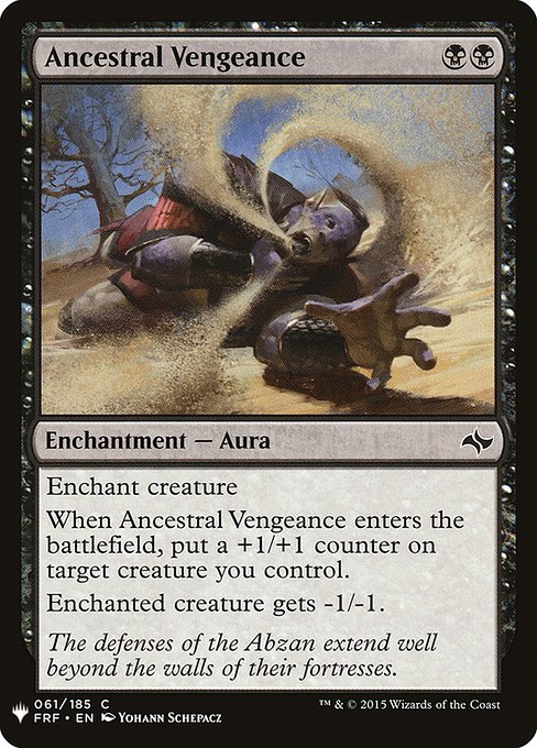 Ancestral Vengeance (FRF-61) - The List