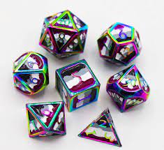 Asexual Pride Flag - Metal RPG Dice Set