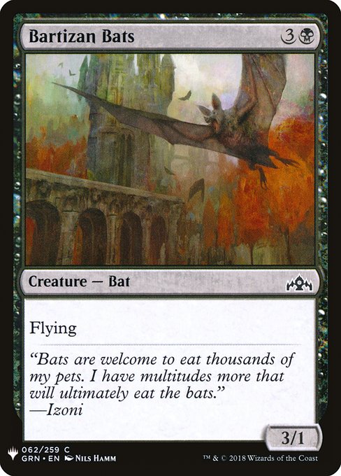 Bartizan Bats (GRN-62) - The List