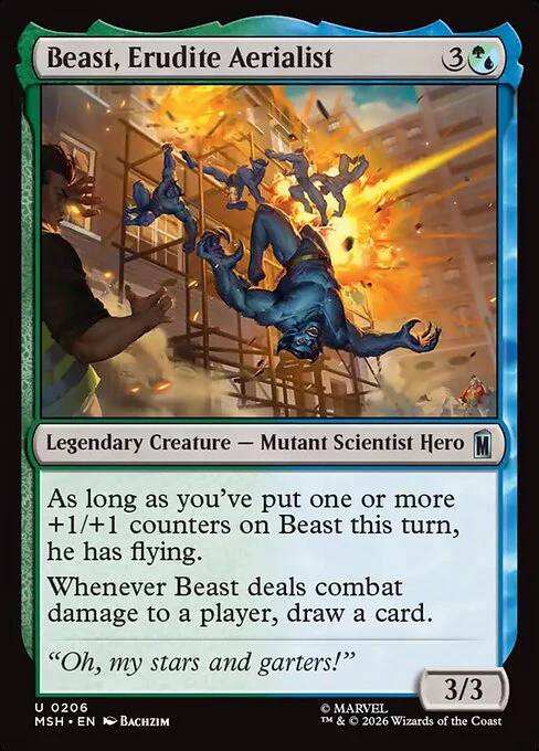 Beast, Erudite Aerialist (206) (Foil) - Marvel Super Heroes