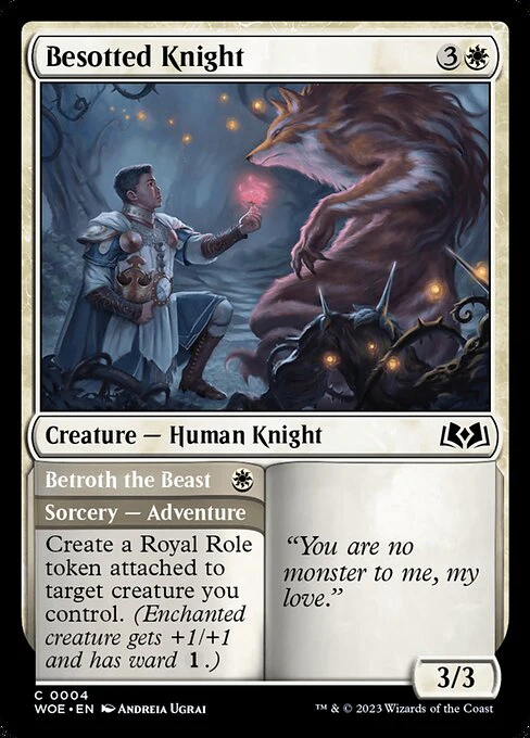 Besotted Knight // Betroth the Beast (4) (Foil) - Wilds of Eldraine