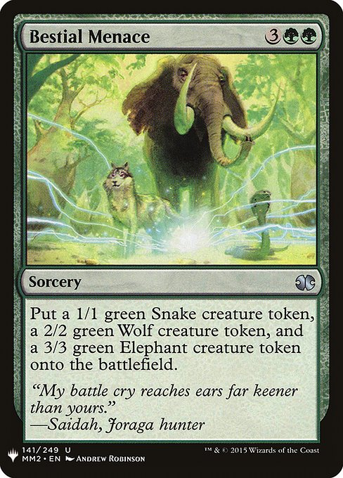 Bestial Menace (MM2-141) - The List