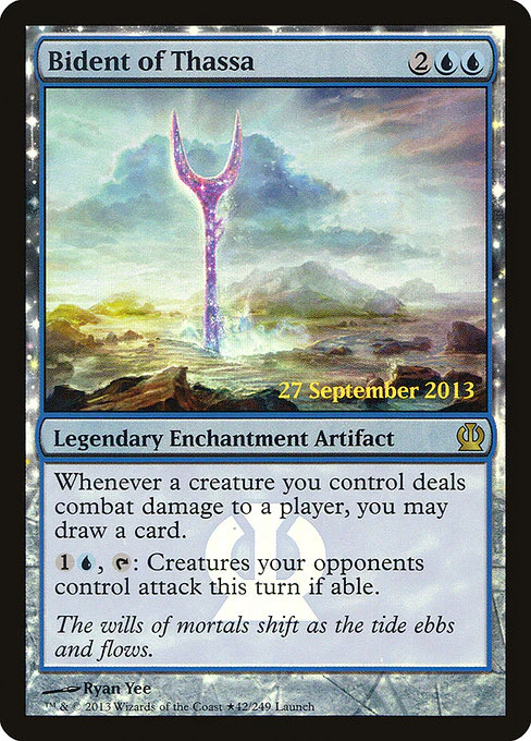 Bident of Thassa (42★) (Foil) - Theros Promos