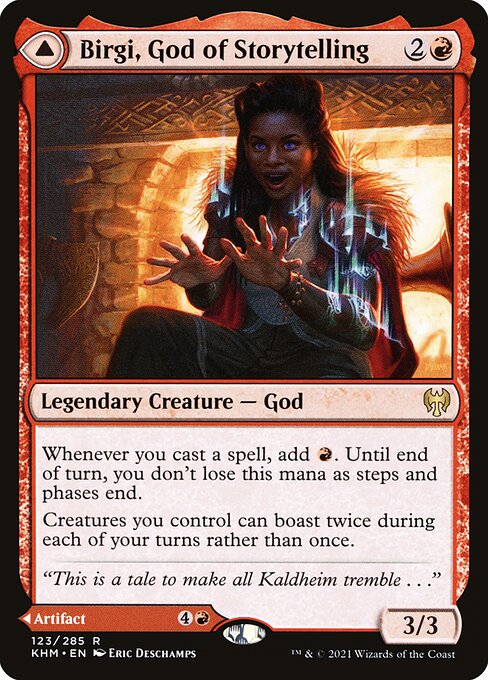 Birgi, God of Storytelling // Harnfel, Horn of Bounty (123) (Foil) - Kaldheim