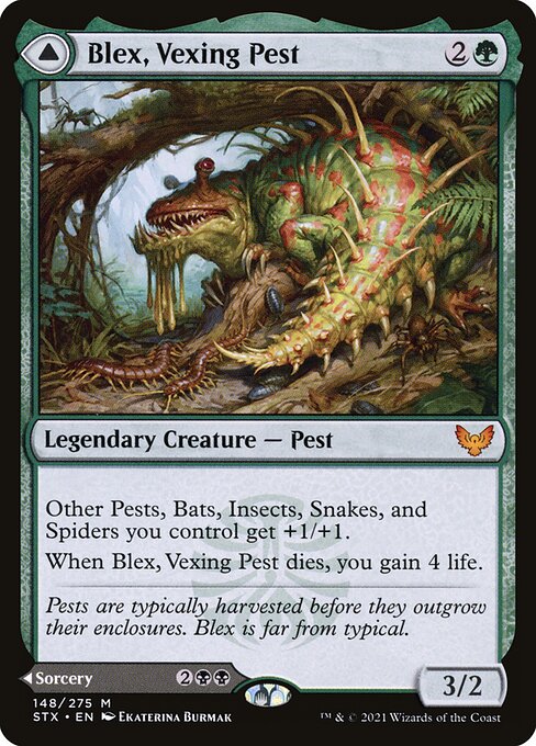 Blex, Vexing Pest // Search for Blex (148) - Strixhaven: School of Mages