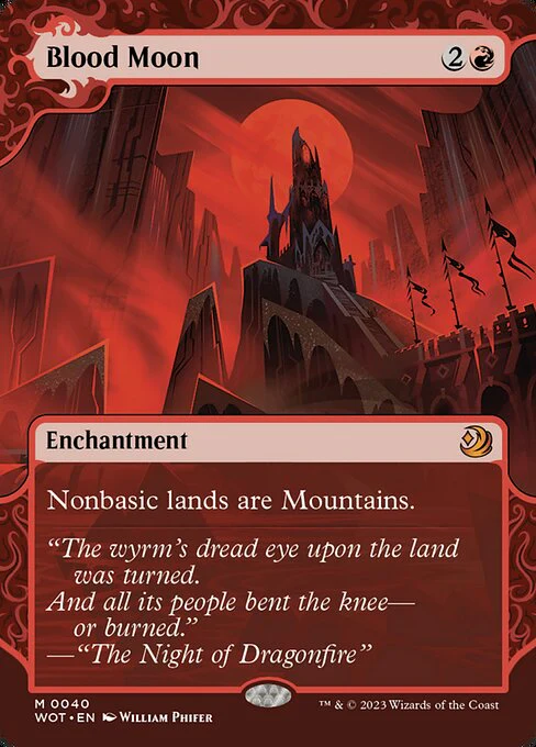 Blood Moon (40) - BORDERLESS - Wilds of Eldraine: Enchanting Tales