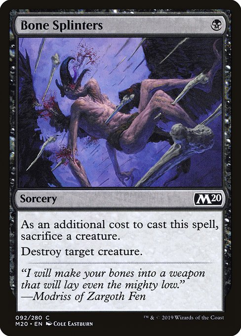 Bone Splinters (92) (Foil) - Core Set 2020