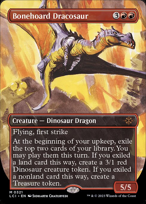 Bonehoard Dracosaur (321) - BORDERLESS (Foil) - The Lost Caverns of Ixalan