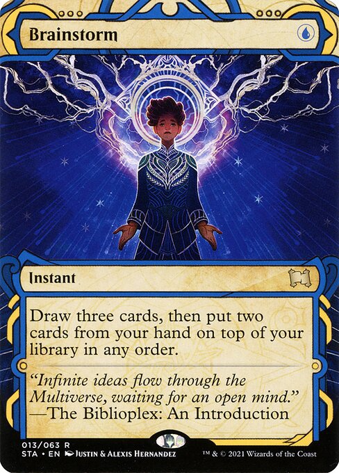 Brainstorm (13) - BORDERLESS (Etched) - Strixhaven Mystical Archive