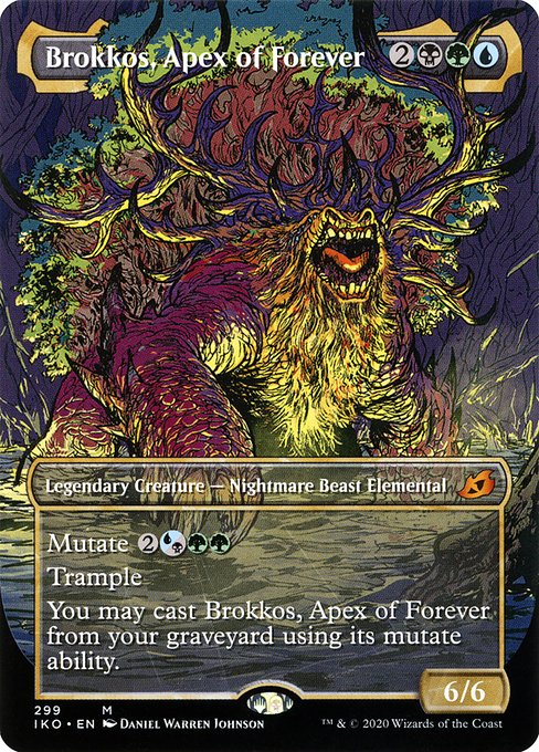 Brokkos, Apex of Forever (299) - BORDERLESS - FULL ART (Foil) - Ikoria: Lair of Behemoths