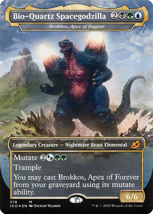 Brokkos, Apex of Forever (378) - BORDERLESS - FULL ART (Foil) - Ikoria: Lair of Behemoths