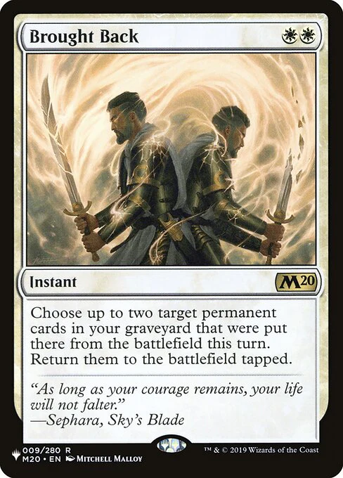 Brought Back (M20-9) - The List