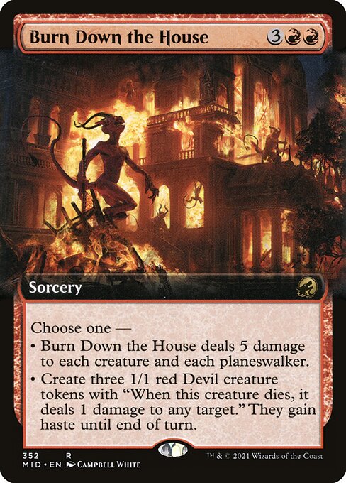 Burn Down the House (352) - EXTENDED ART - Innistrad: Midnight Hunt