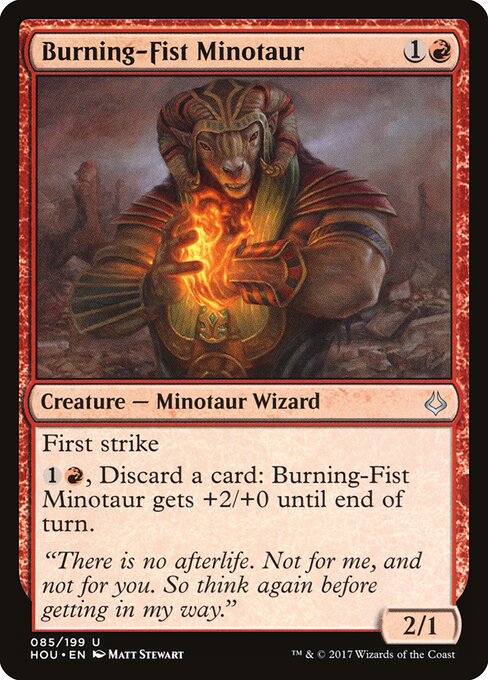 Burning-Fist Minotaur (85) (Foil) - Hour of Devastation