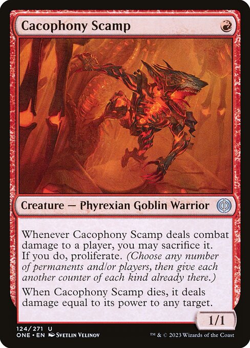 Cacophony Scamp (124) - Phyrexia: All Will Be One