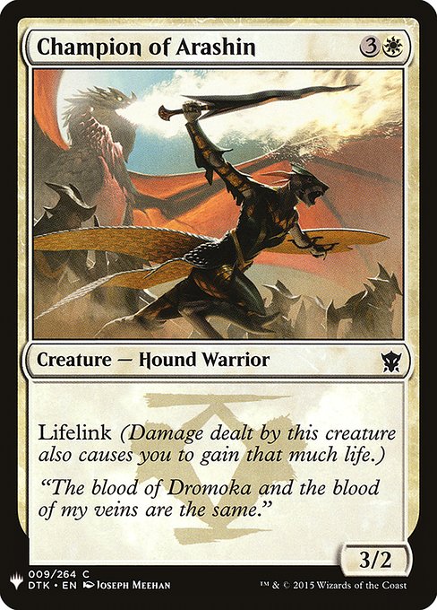 Champion of Arashin (DTK-9) - The List