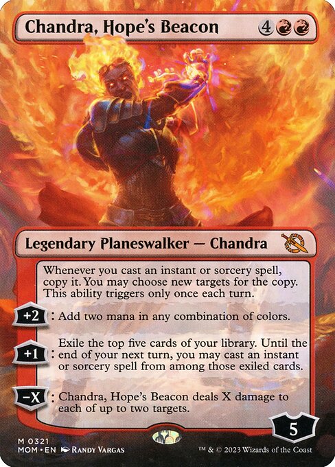 Chandra, Hope's Beacon (321) - BORDERLESS (Foil) - March of the Machine