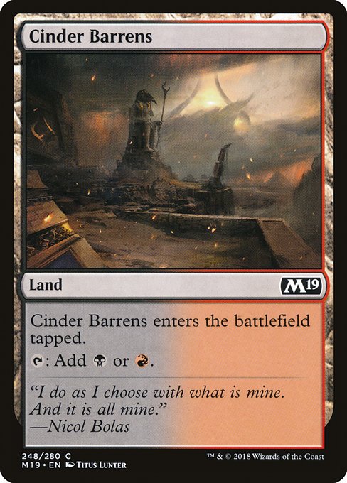 Cinder Barrens (248) (Foil) - Core Set 2019