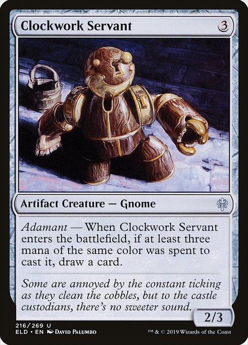 Clockwork Servant (216) (Foil) - Throne of Eldraine