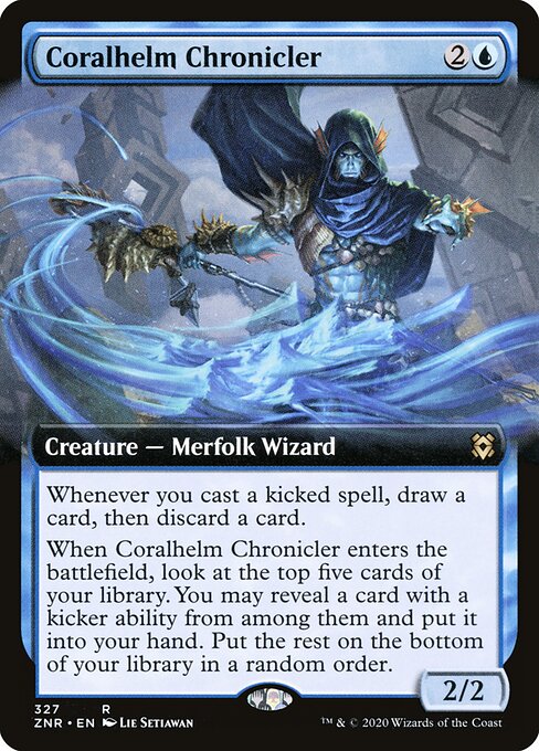 Coralhelm Chronicler (327) - EXTENDED ART - Zendikar Rising