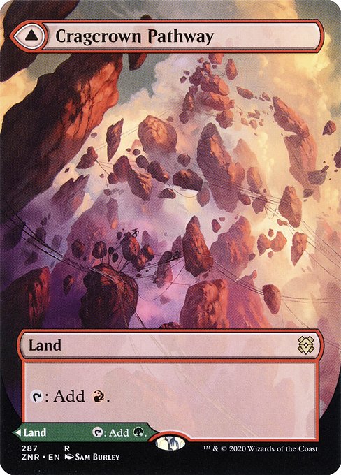 Cragcrown Pathway // Timbercrown Pathway (287) - BORDERLESS - FULL ART - Zendikar Rising