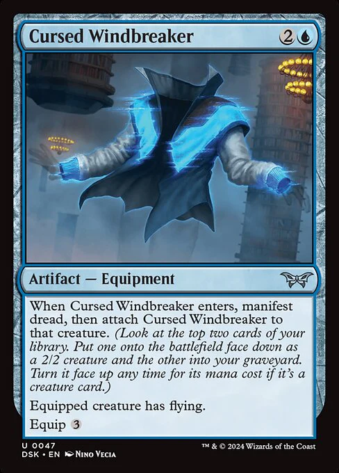 Cursed Windbreaker (47) (Foil) - Duskmourn: House of Horror
