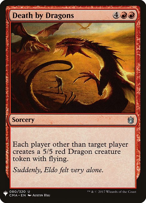 Death by Dragons (CMA-80) - The List