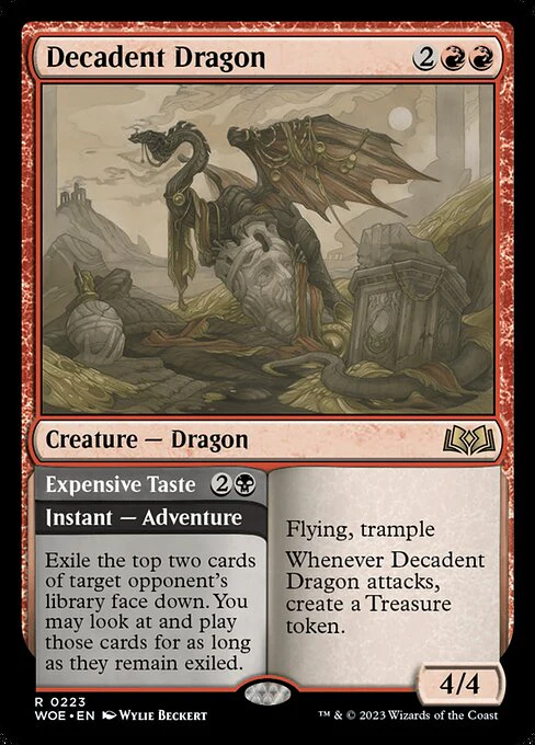 Decadent Dragon // Expensive Taste (223) - Wilds of Eldraine