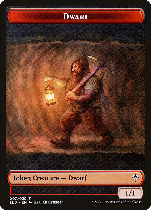Dwarf (7) - FULL ART - Throne of Eldraine Tokens