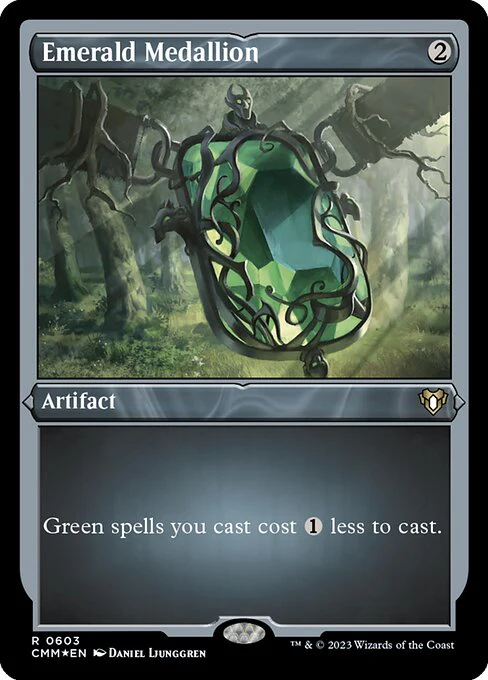 Emerald Medallion (603) (Etched) - Commander Masters