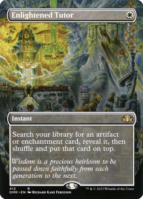 Enlightened Tutor (412) - BORDERLESS - FULL ART (Foil) - Dominaria Remastered
