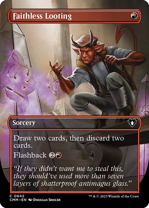 Faithless Looting (642) - BORDERLESS - FULL ART - Commander Masters