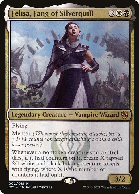 Felisa, Fang of Silverquill (2) (Foil) - Commander 2021