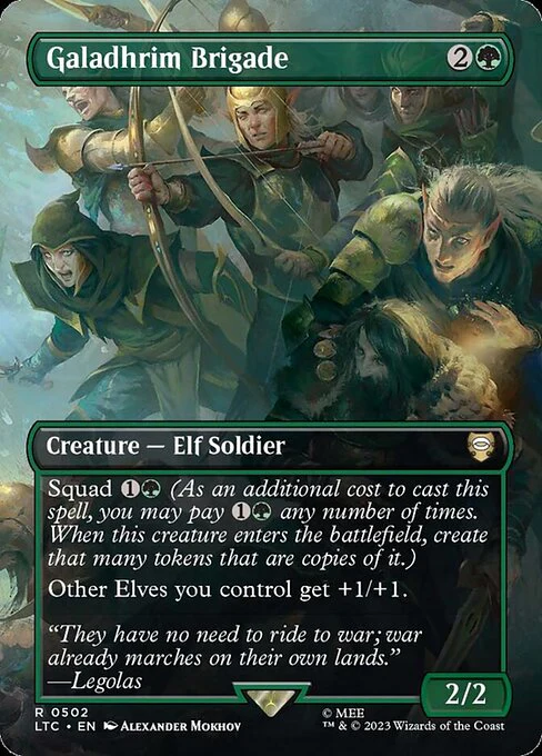 Galadhrim Brigade (502) - BORDERLESS - FULL ART (Foil) - Tales of Middle-earth Commander
