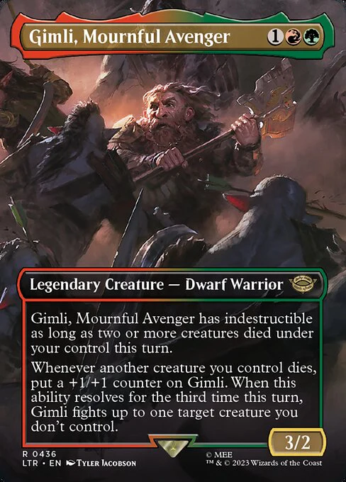 Gimli, Mournful Avenger (436) - BORDERLESS - FULL ART - The Lord of the Rings: Tales of Middle-earth