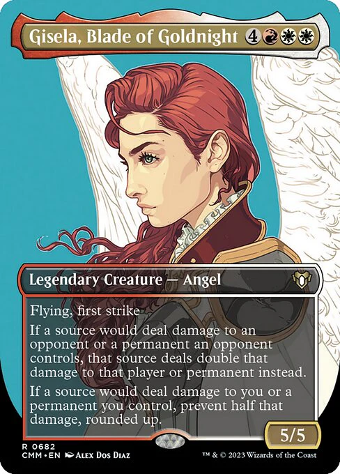 Gisela, Blade of Goldnight (682) - BORDERLESS - FULL ART (Foil) - Commander Masters