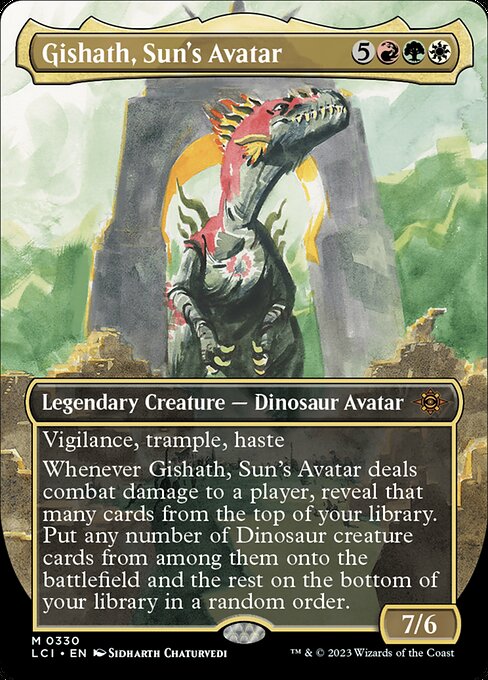 Gishath, Sun's Avatar (330) - BORDERLESS (Foil) - The Lost Caverns of Ixalan