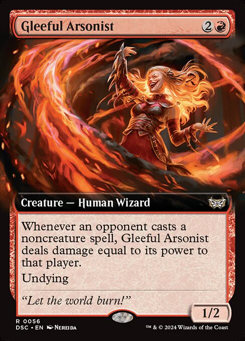 Gleeful Arsonist (56) - EXTENDED ART - Duskmourn: House of Horror Commander