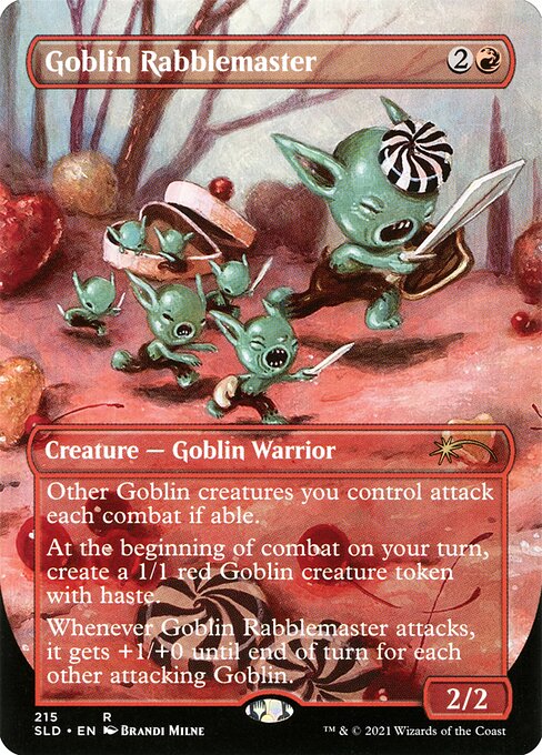 Goblin Rabblemaster (215) - BORDERLESS - FULL ART (Foil) - Secret Lair Drop