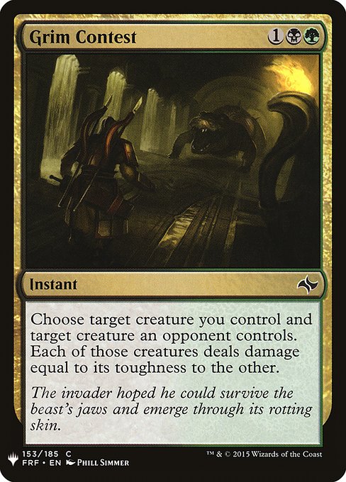 Grim Contest (FRF-153) - The List