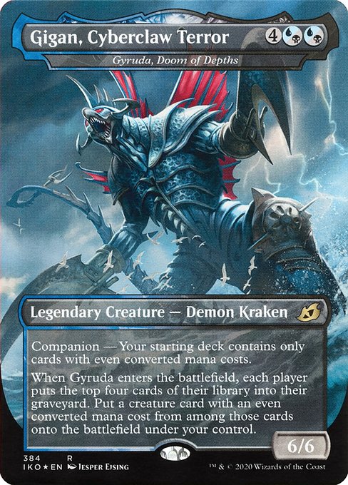 Gyruda, Doom of Depths (384) - BORDERLESS - FULL ART (Foil) - Ikoria: Lair of Behemoths