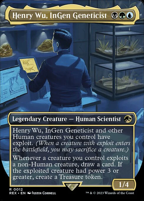Henry Wu, InGen Geneticist (12) - BORDERLESS - FULL ART (Foil) - Jurassic World Collection
