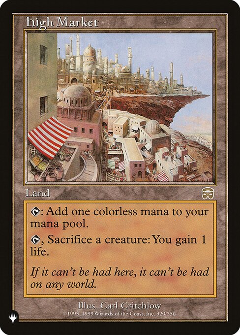 High Market (MMQ-320) - The List