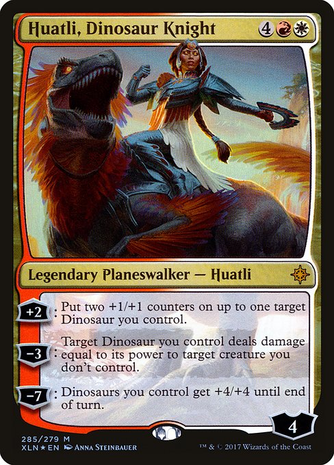 Huatli, Dinosaur Knight (285) (Foil) - Ixalan