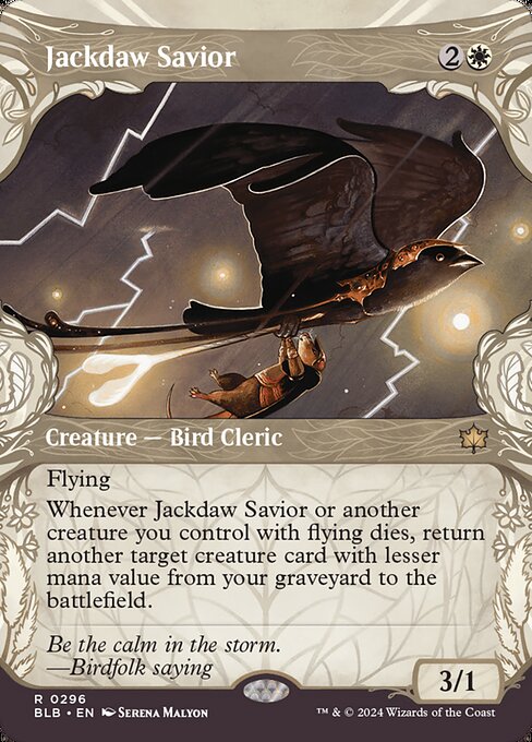 Jackdaw Savior (296) - BORDERLESS - Bloomburrow