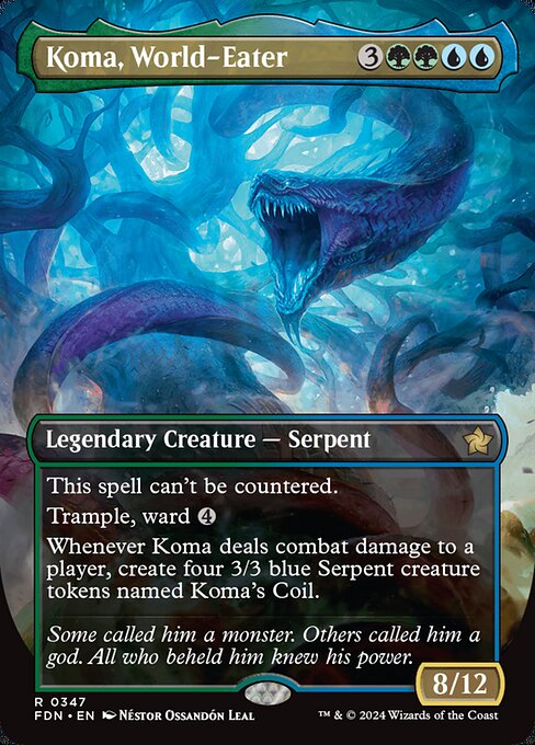 Koma, World-Eater (347) - BORDERLESS (Foil) - Foundations