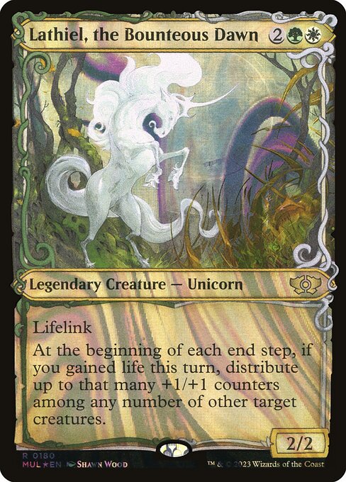 Lathiel, the Bounteous Dawn (180) - SHOWCASE (Foil) - Multiverse Legends
