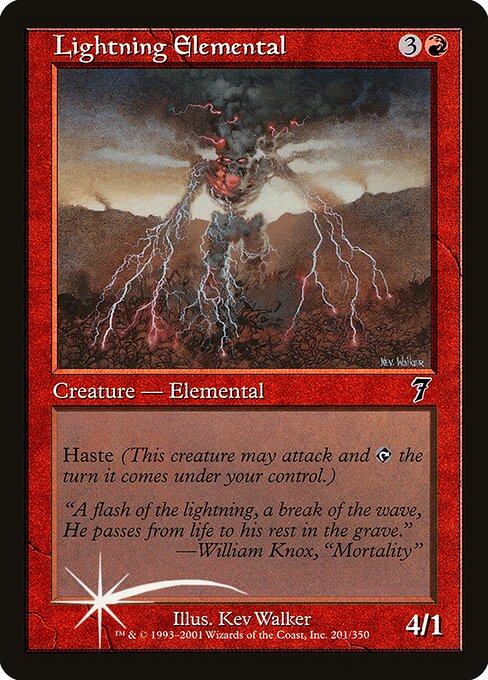Lightning Elemental (201★) (Foil) - Seventh Edition